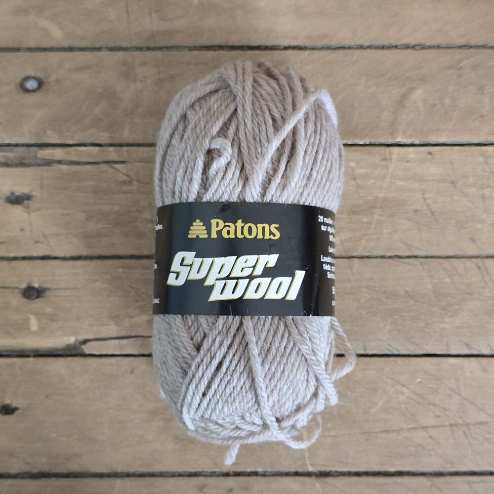PATONS Super Wool Color 2459 Beige Tan Pure Virgin Wool 1 Skein Lot 128 1 3/4 oz